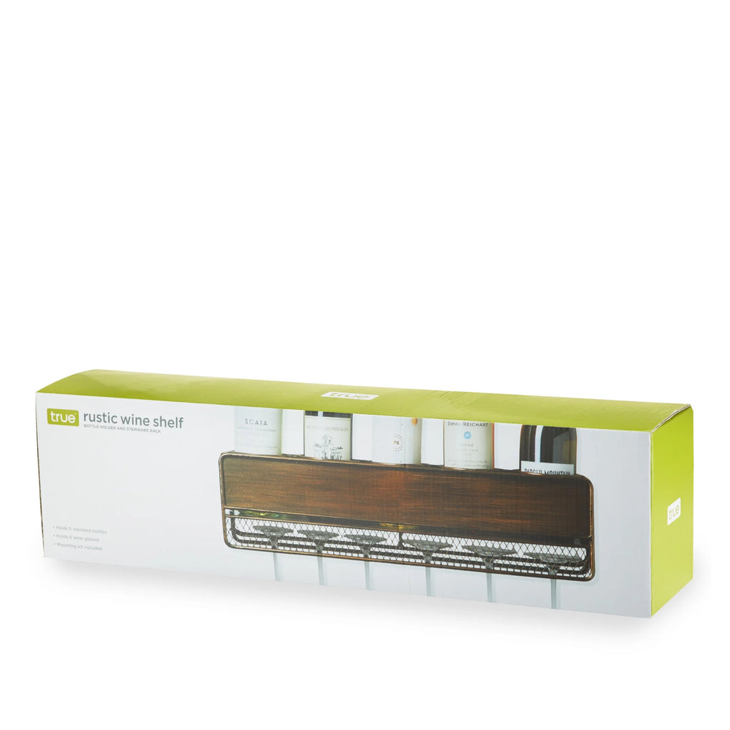 Wall Mounted Wine Shelf & Stemware Rack O2424