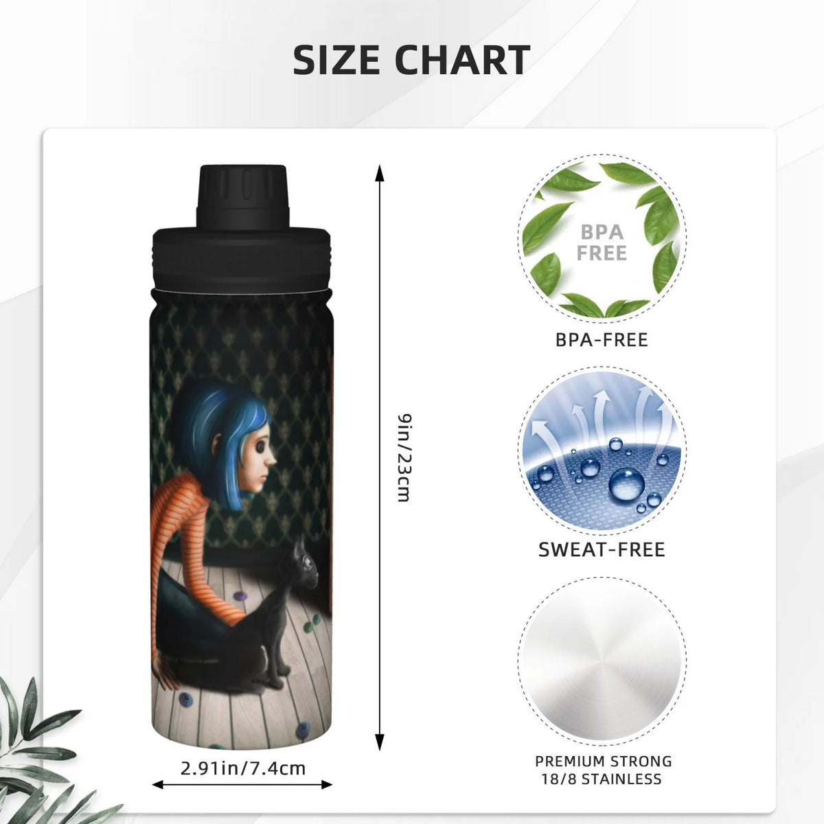 18OZ Insulated Stainless Steel Water Bottle P771