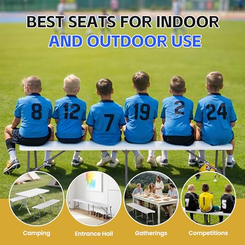 White 6ft Plastic Folding Bench H4454