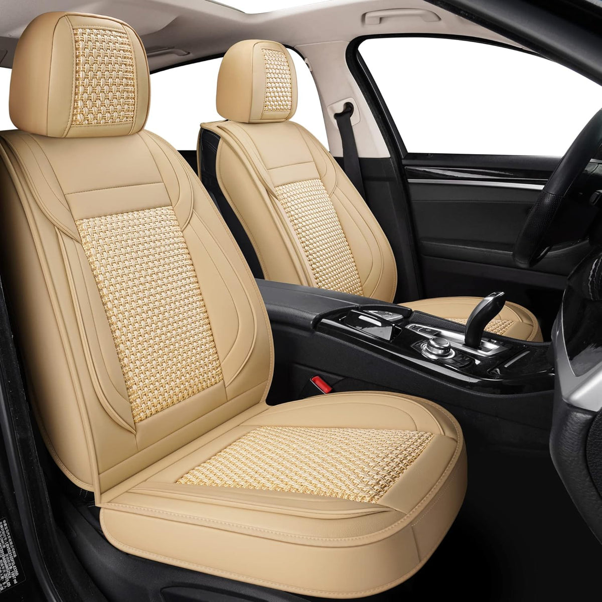 Red line Faux Leather Automotive Seat Covers H88988