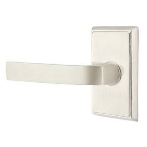 Satin Nickel Left Handed Lever with Rectangular Rose N147