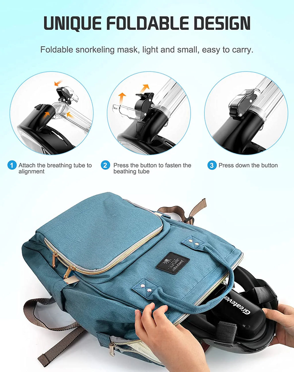 Full Face Snorkel Mask with Detachable Camera Mount S107