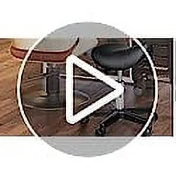 Black Faux Leather Rolling Saddle Stool R297