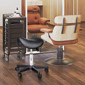Black Faux Leather Rolling Saddle Stool R297