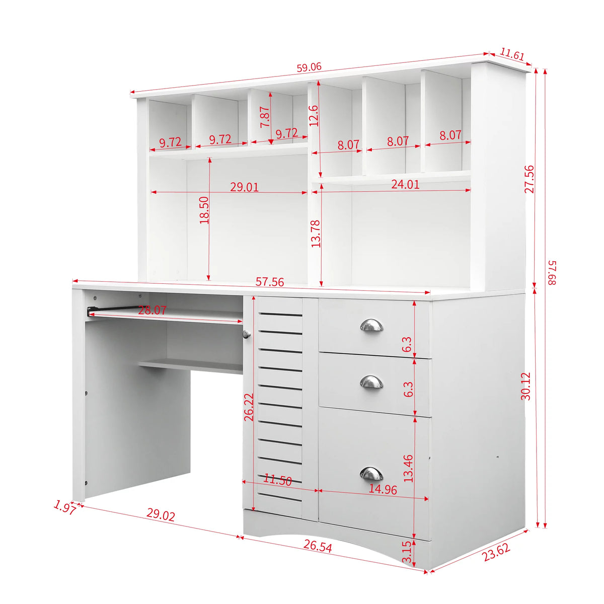 Computer Desk with Hutch K67354
