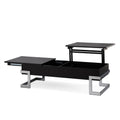 Black and Chrome Lift Top Coffee Table Y561