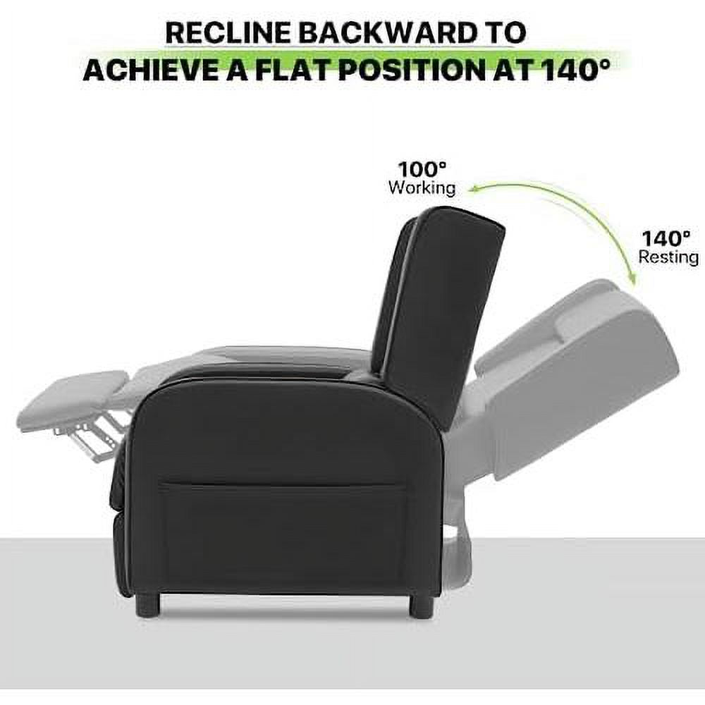 Black PU Leather Gaming Recliner Chair with Adjustable Back and Footrest S50272