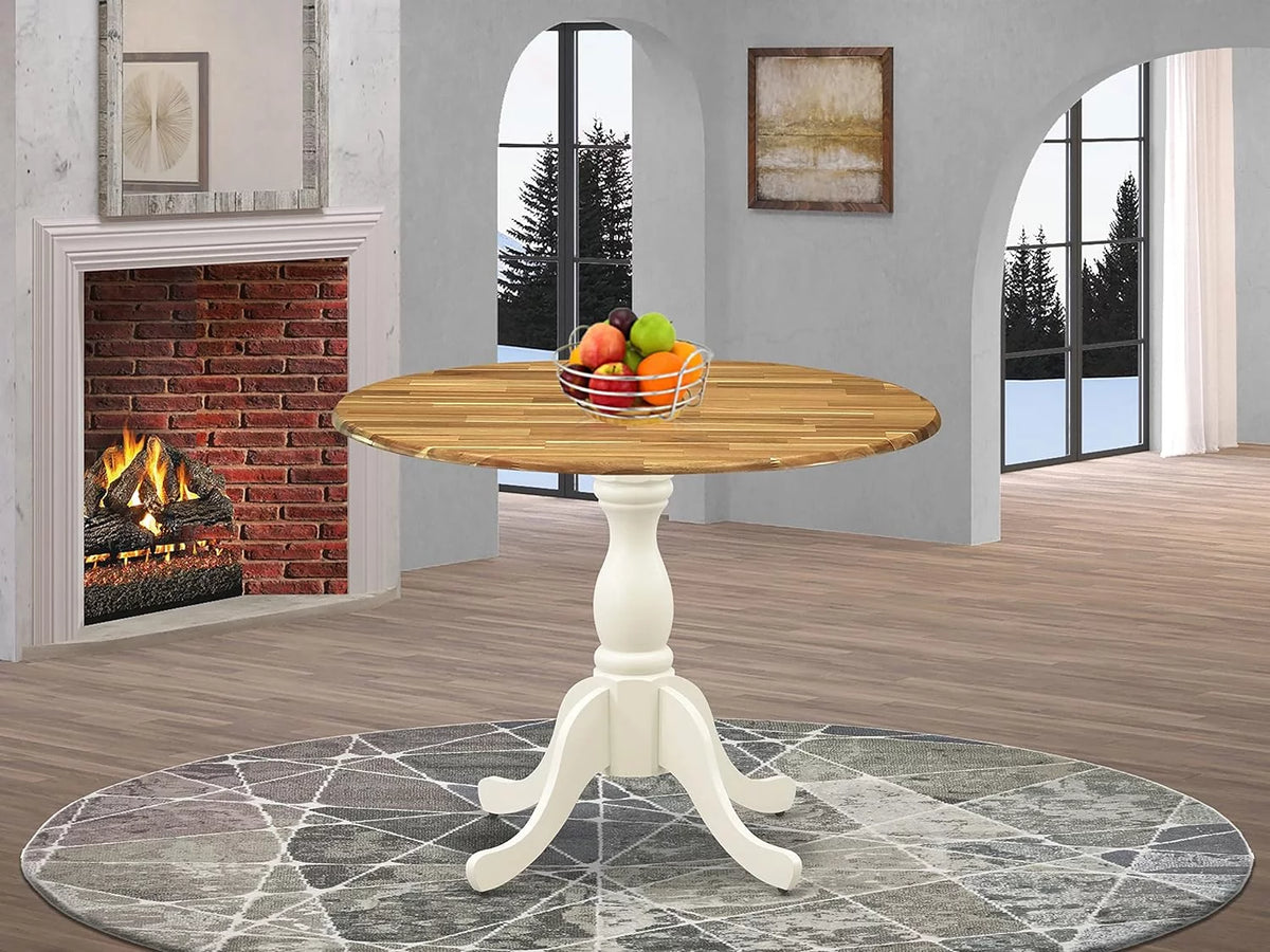 Round Dropleaf Pedestal Kitchen Table 42X42 Inch R63844