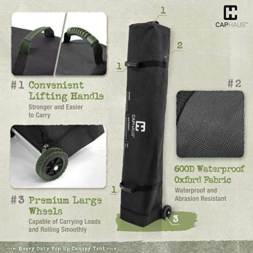12ft x 12ft White Pop Up Canopy Tent with Wheeled Carry Bag C399