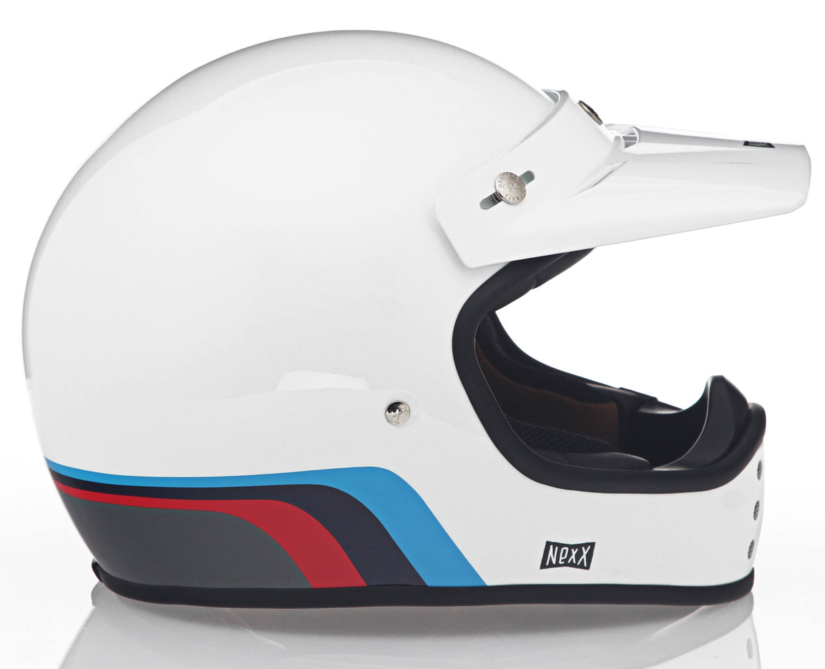 White Red Blue Motorcycle Helmet O11765