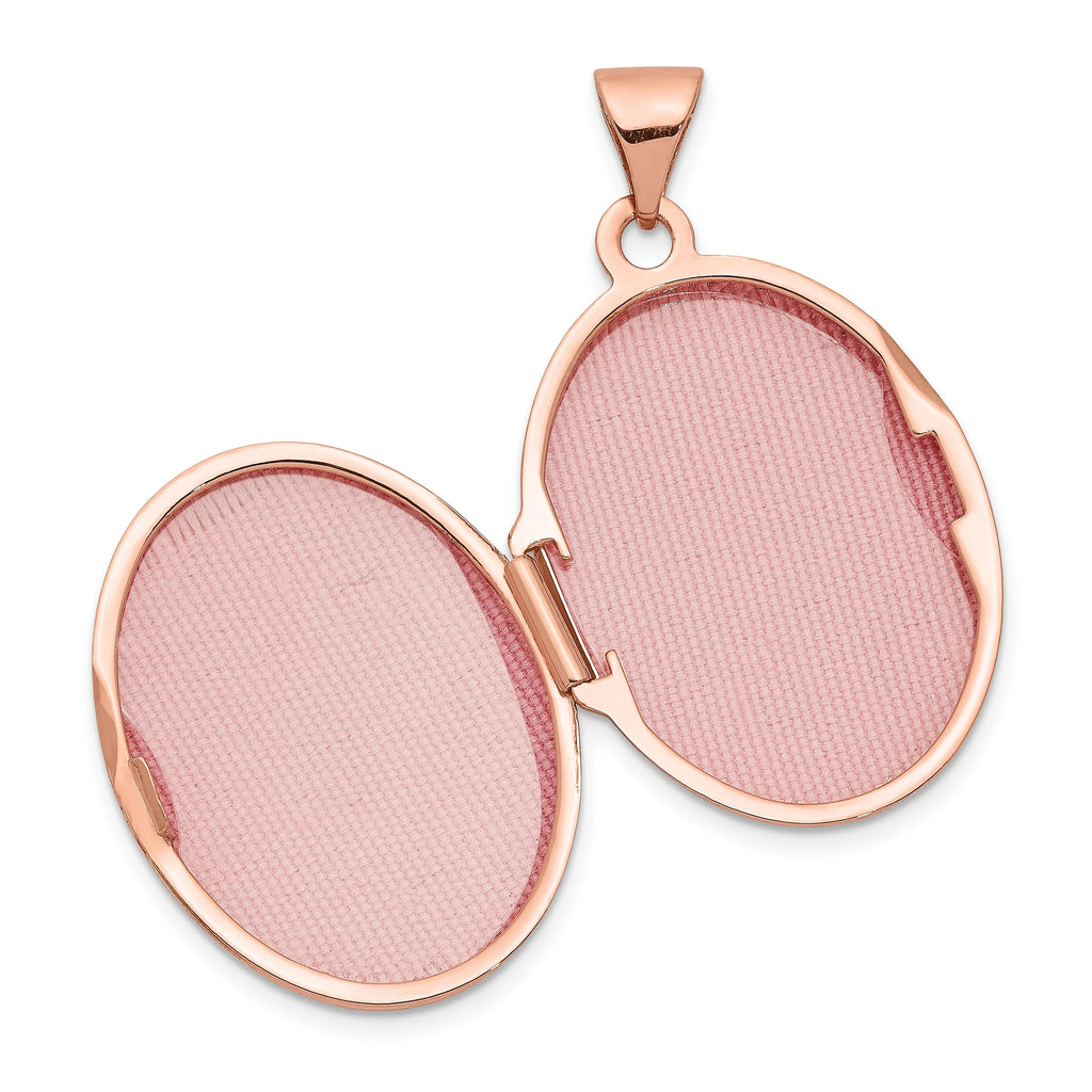 14k Rose Gold Oval Locket Charm Pendant M4047