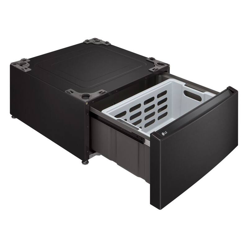 27 in. Black Steel Laundry Pedestal with Storage Drawer D91245