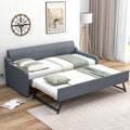 Gray Twin Size Upholstery DayBed with Trundle U323047