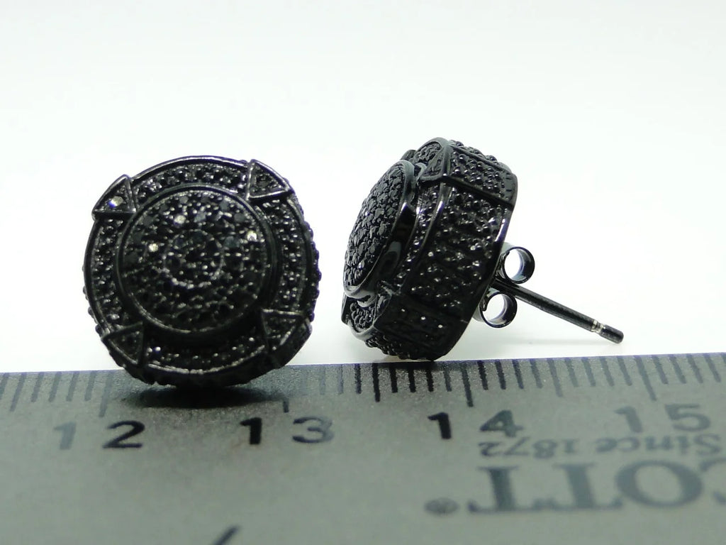 Black 3D Pave Diamond Earrings X918530