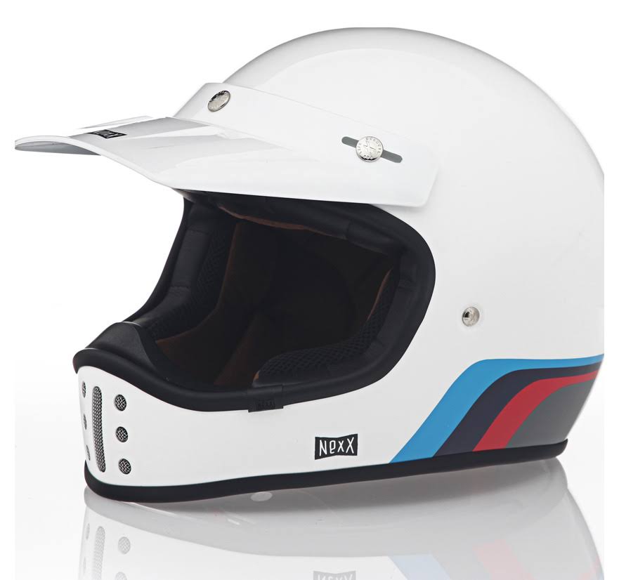White Red Blue Motorcycle Helmet O11765