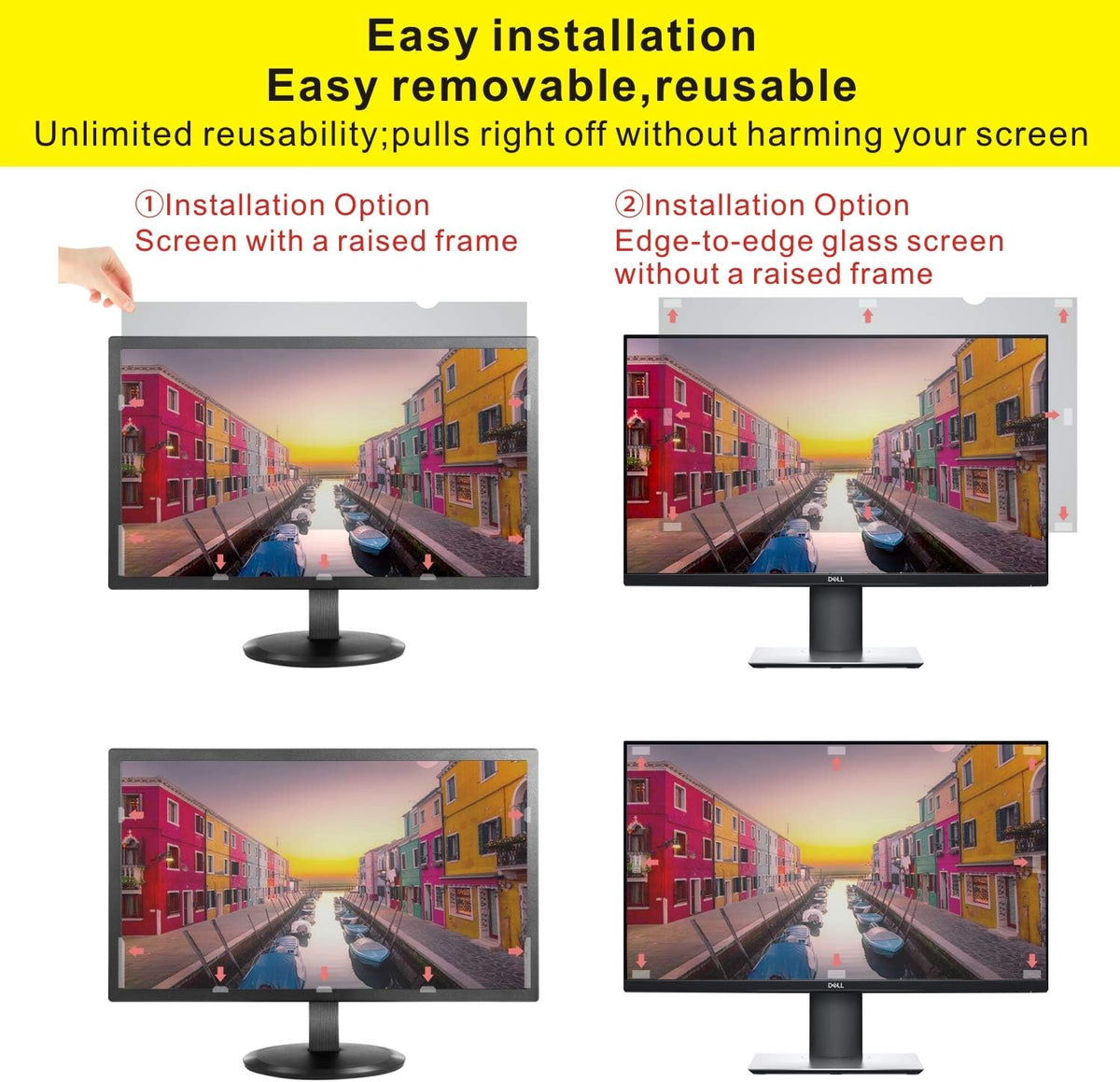 24 Inch Computer Privacy Filter for 24" Widescreen Monitor (16:10 Aspect Ratio) Screen Protector Film, Pack of 2 R713915