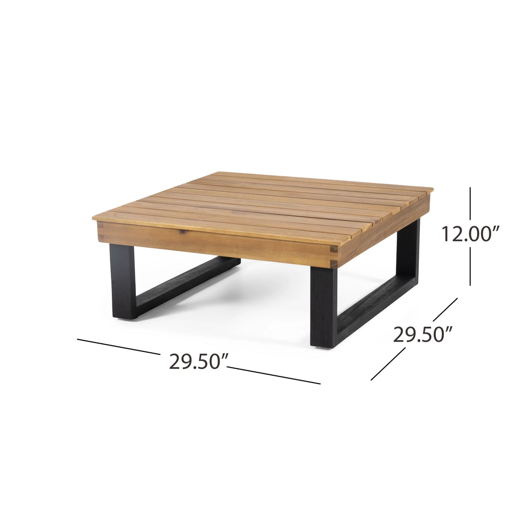 4 Pc Beige Teak Acacia Wood Outdoor Sectional Set Q369