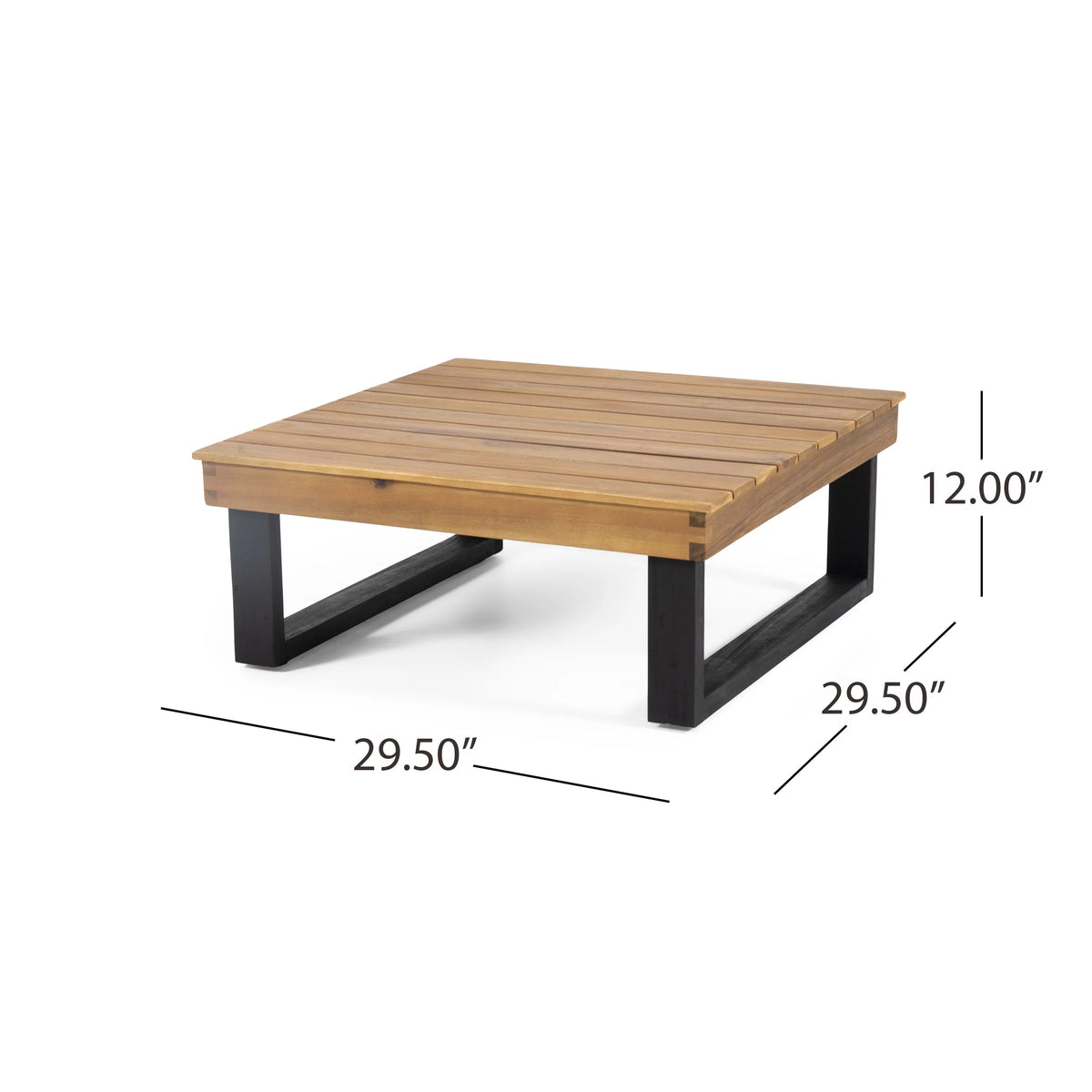 4 Pc Beige Teak Acacia Wood Outdoor Sectional Set Q369