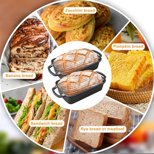 2 in 1 Cast Iron Bread Pan with Lid 9×5 Inch P36855