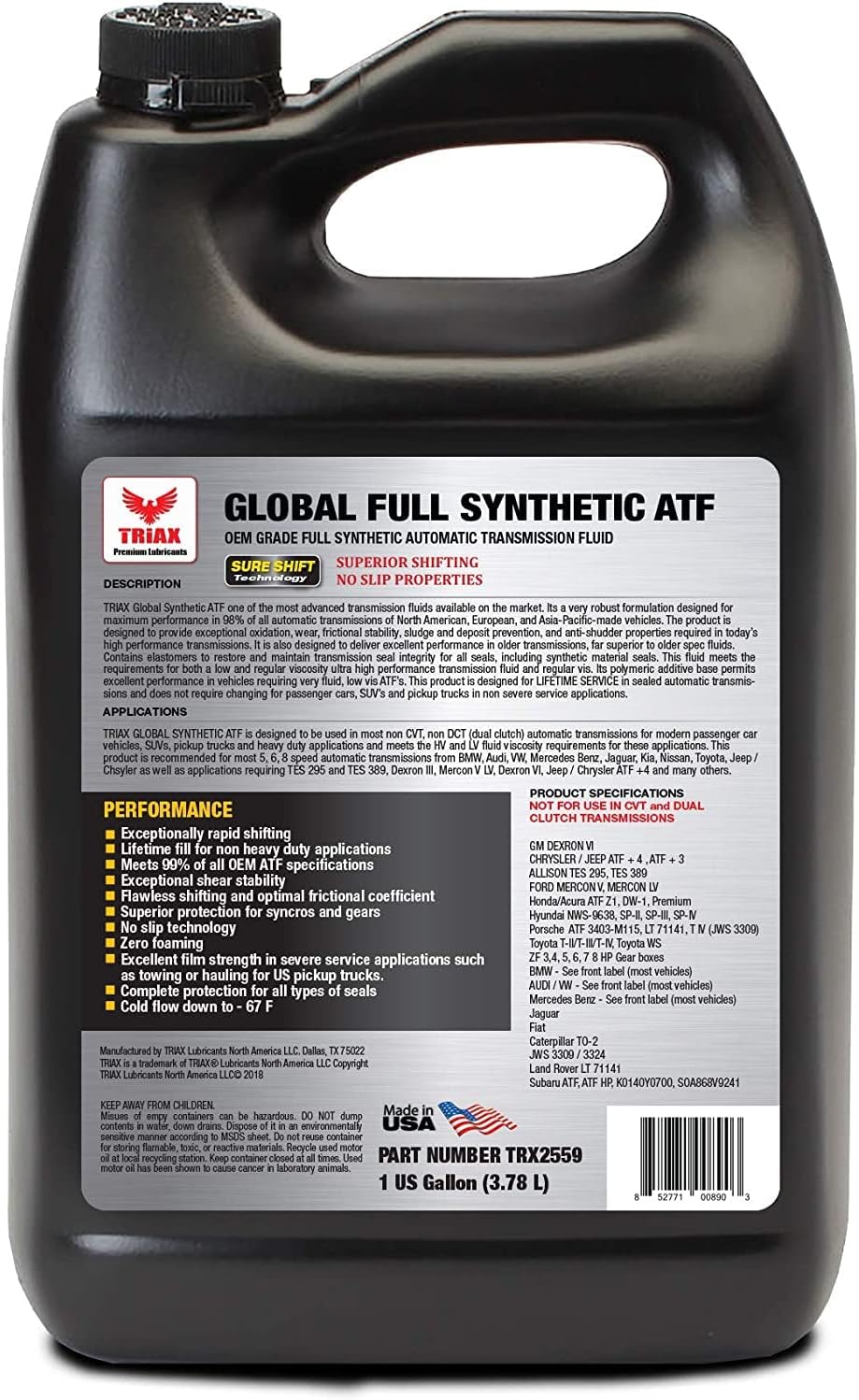 Full Synthetic ATF 4 Gallon Pack W9198