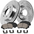 FRONT 287mm 6 Lug Rotors + Ceramic Brake Pads + Clips N68623