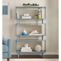 Mid-Century Modern 3-tier Bookshelf Antique Blue J90033