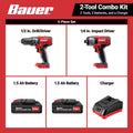 2-Tool Cordless Drill and Impact Driver Kit with 1.5 Ah Batteries and Charger T5218