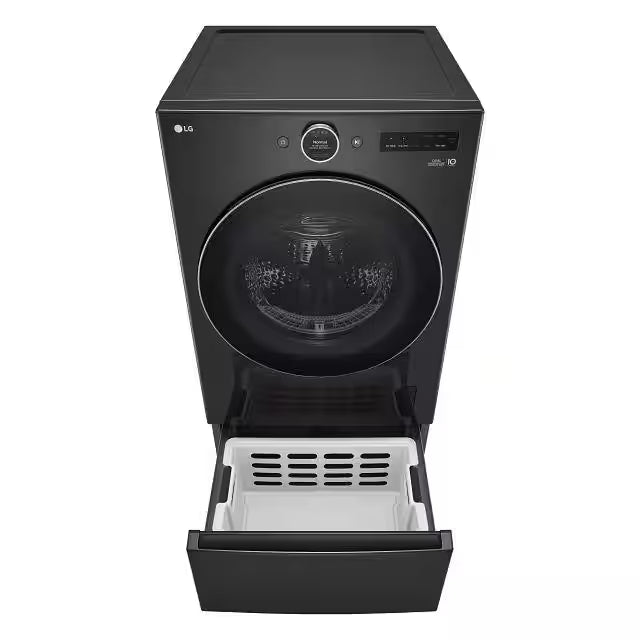 27 in. Black Steel Laundry Pedestal with Storage Drawer D91245