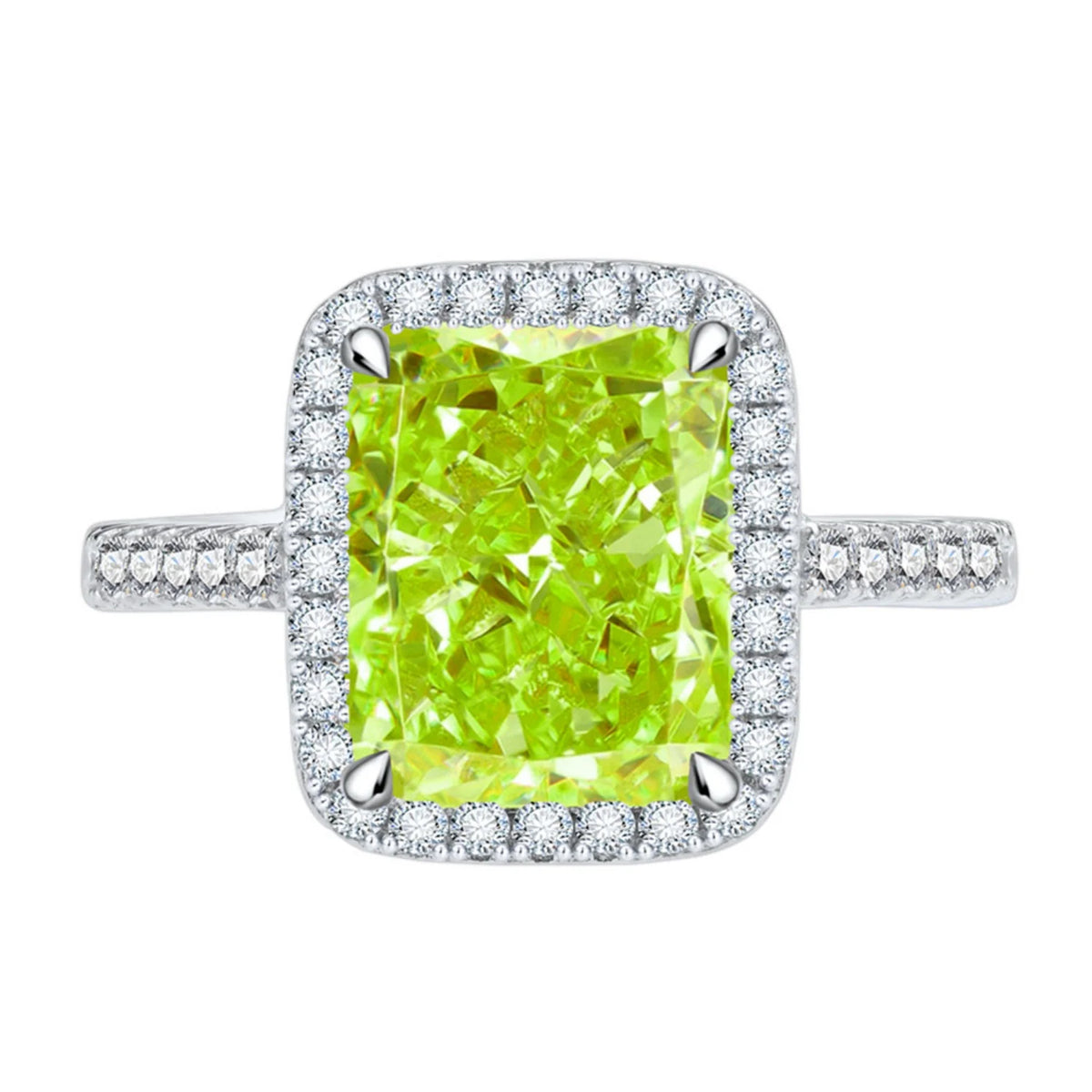 Radiant Cut 8*10mm Zircon Engagement Rings S925 Sterling Silver G63763