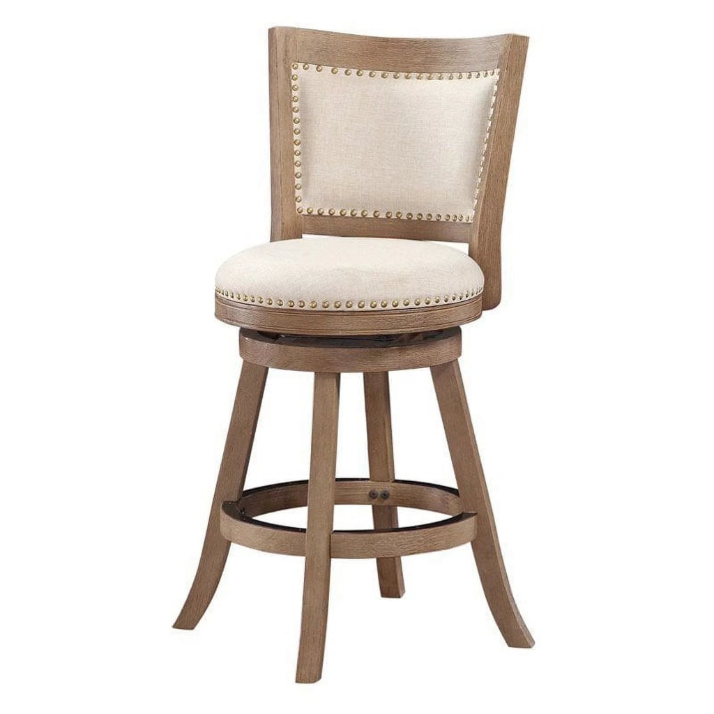 24" Wood Fabric Swivel Stool D67579
