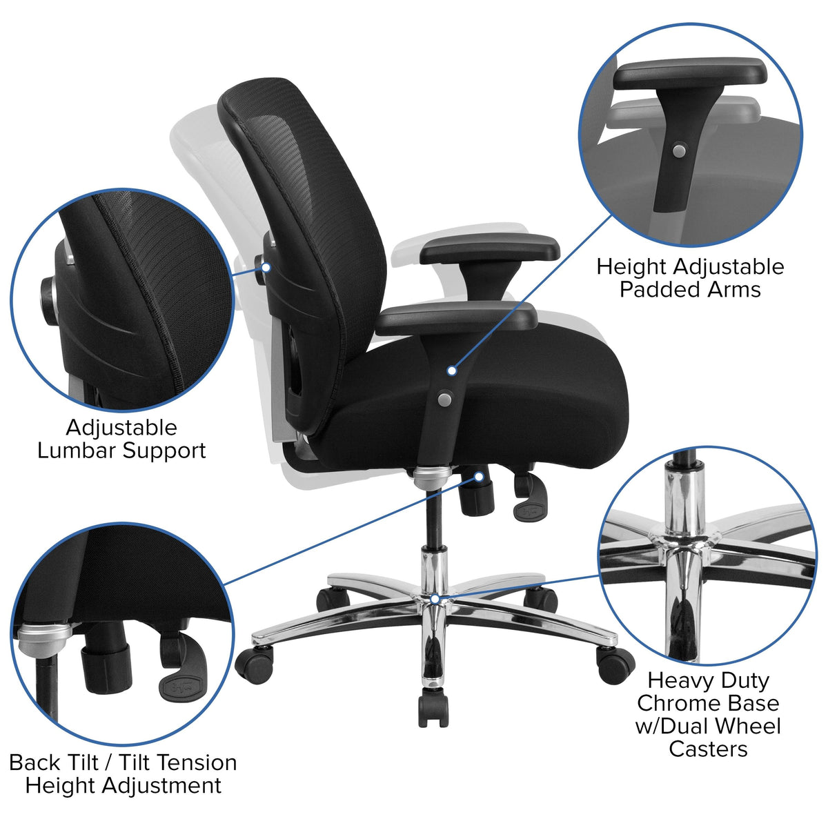 Black Mesh Ergonomic Office Chair S58560