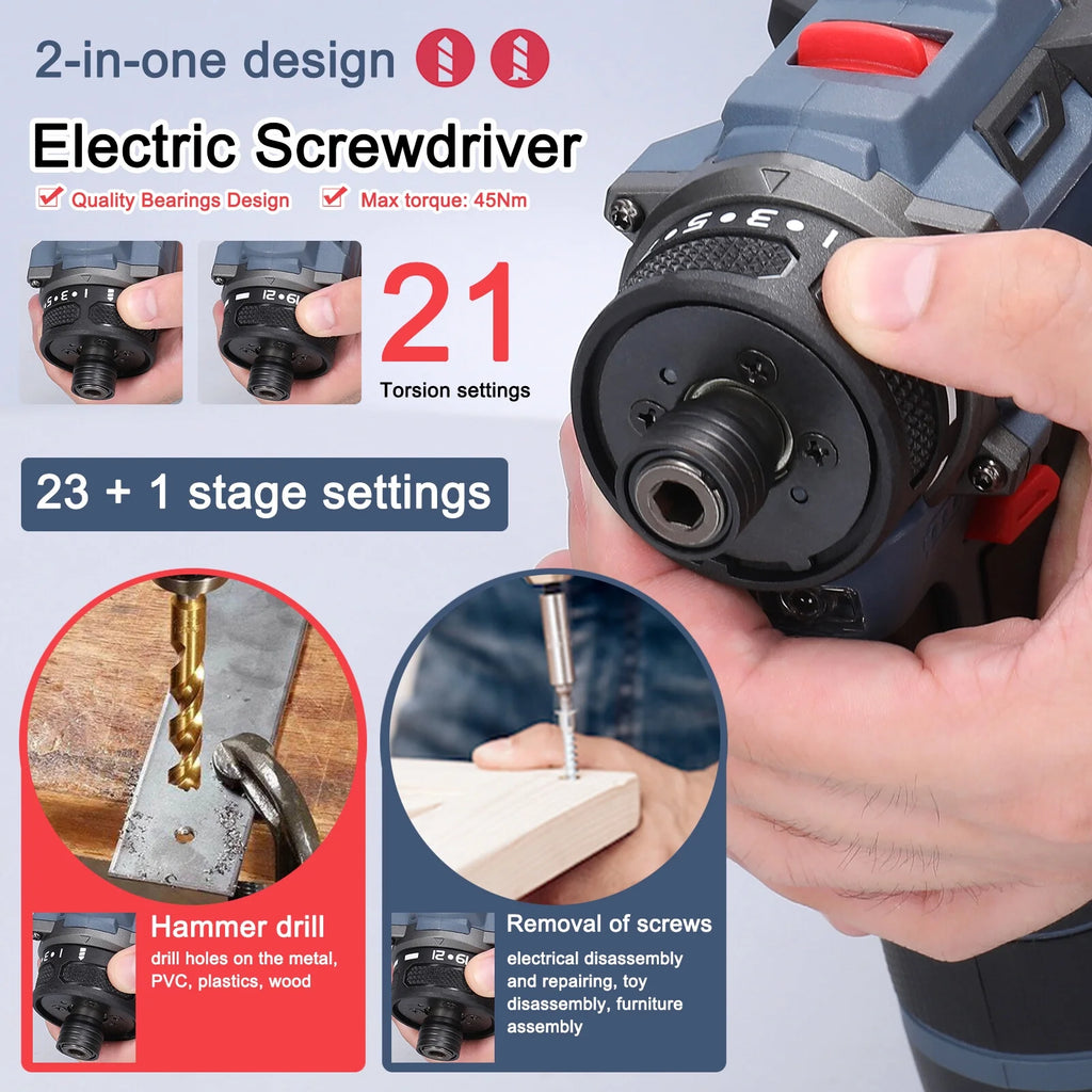 16.8V Brushless Motor Electric Screwdriver 45Nm Torque K39396