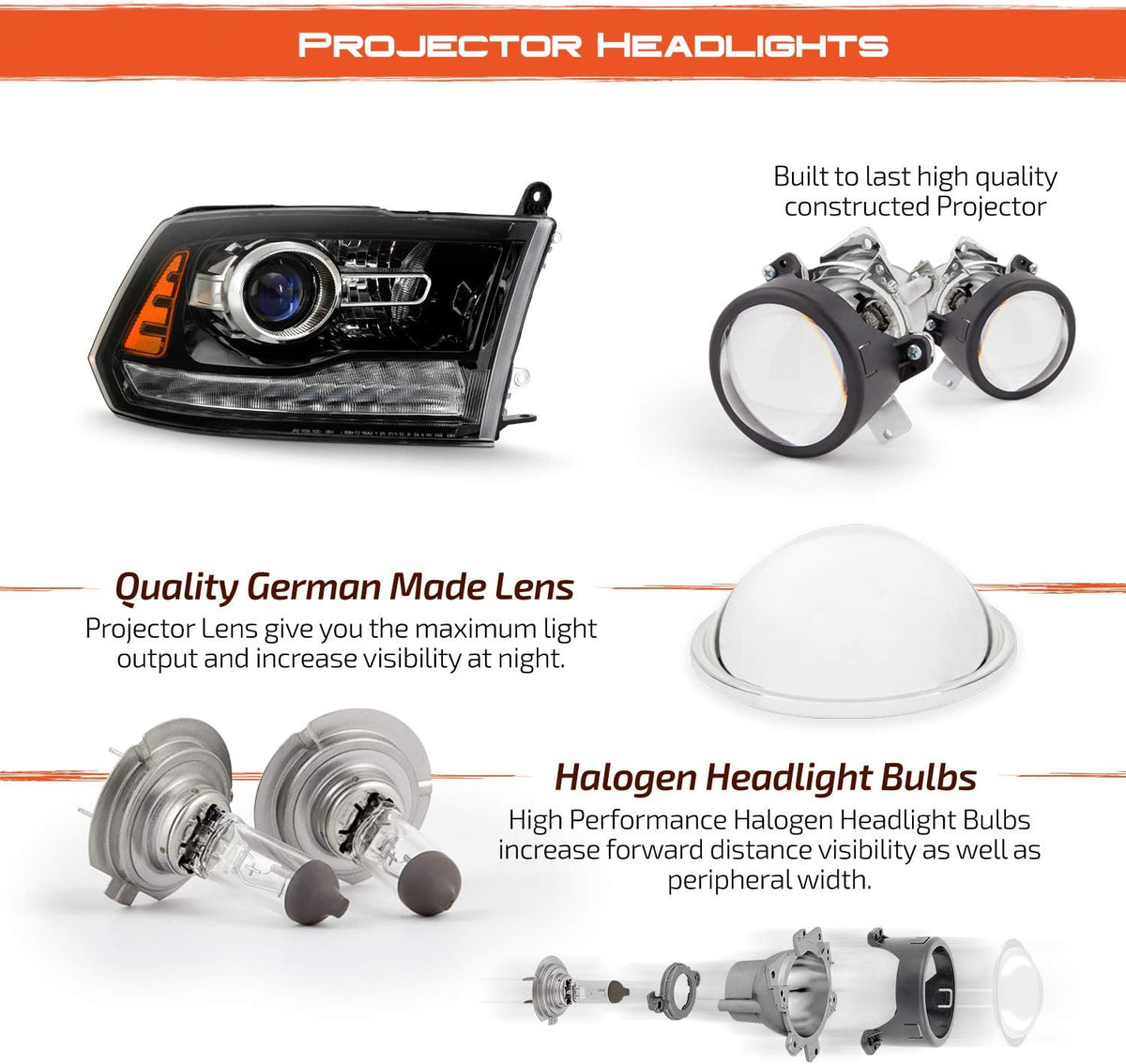 Projector Headlights with LED DRL S15555