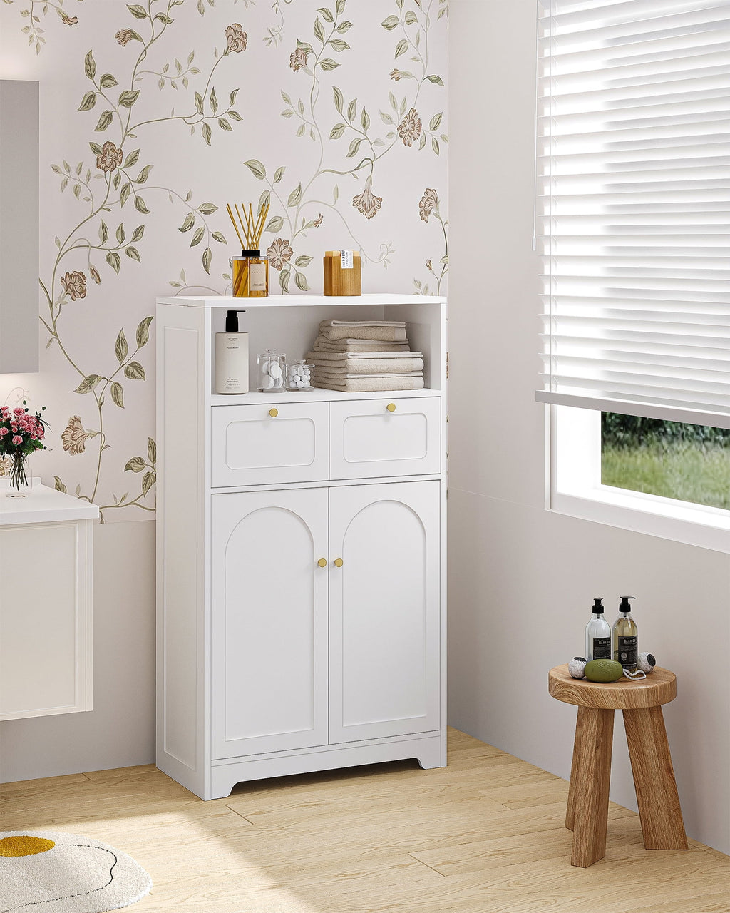 Freestanding Bathroom Storage Cabinet with 2 Drawers J5549