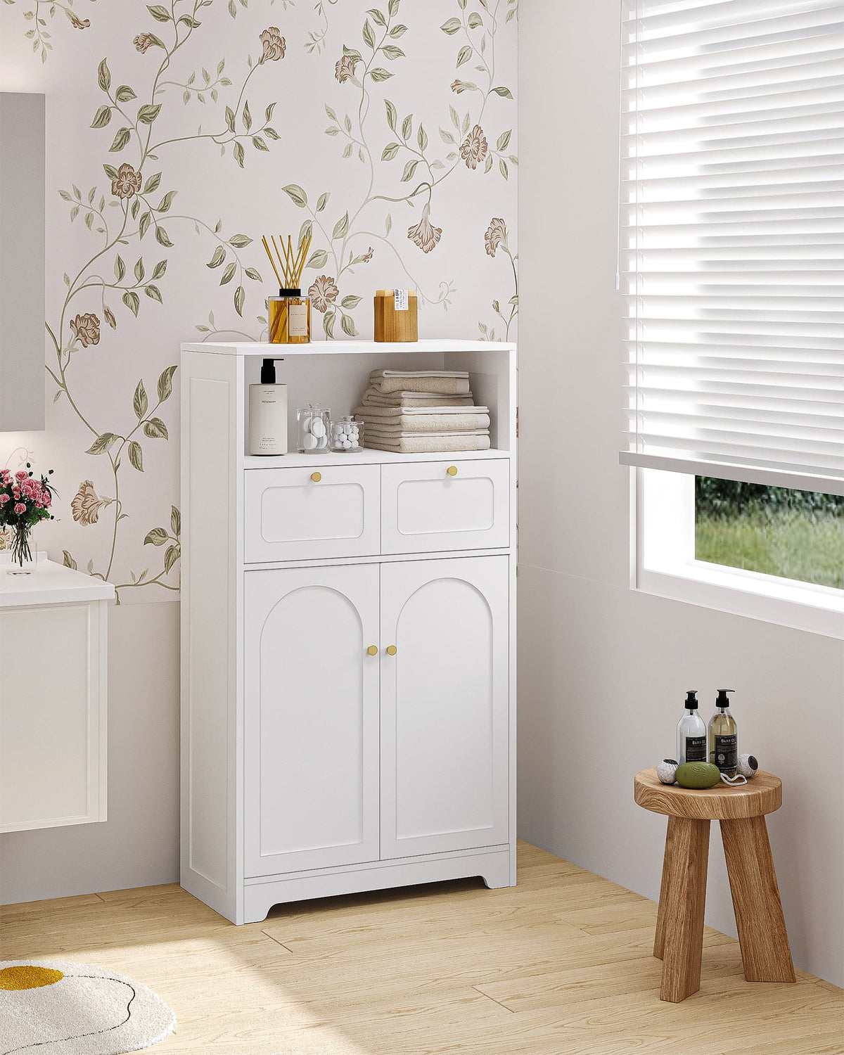 Freestanding Bathroom Storage Cabinet with 2 Drawers J5549