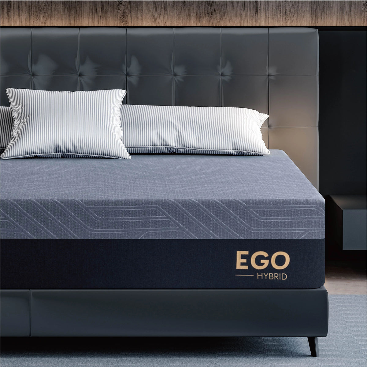 Black 10 inch Full Size Memory Foam Hybrid Mattress L302984