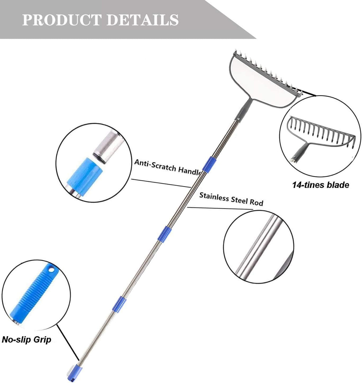 6 FT Heavy Duty Bow Rake, Pack of 2 P32338