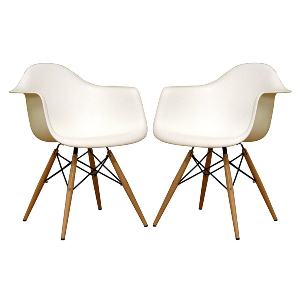 White Plastic and Beech Wood Armchair A498322