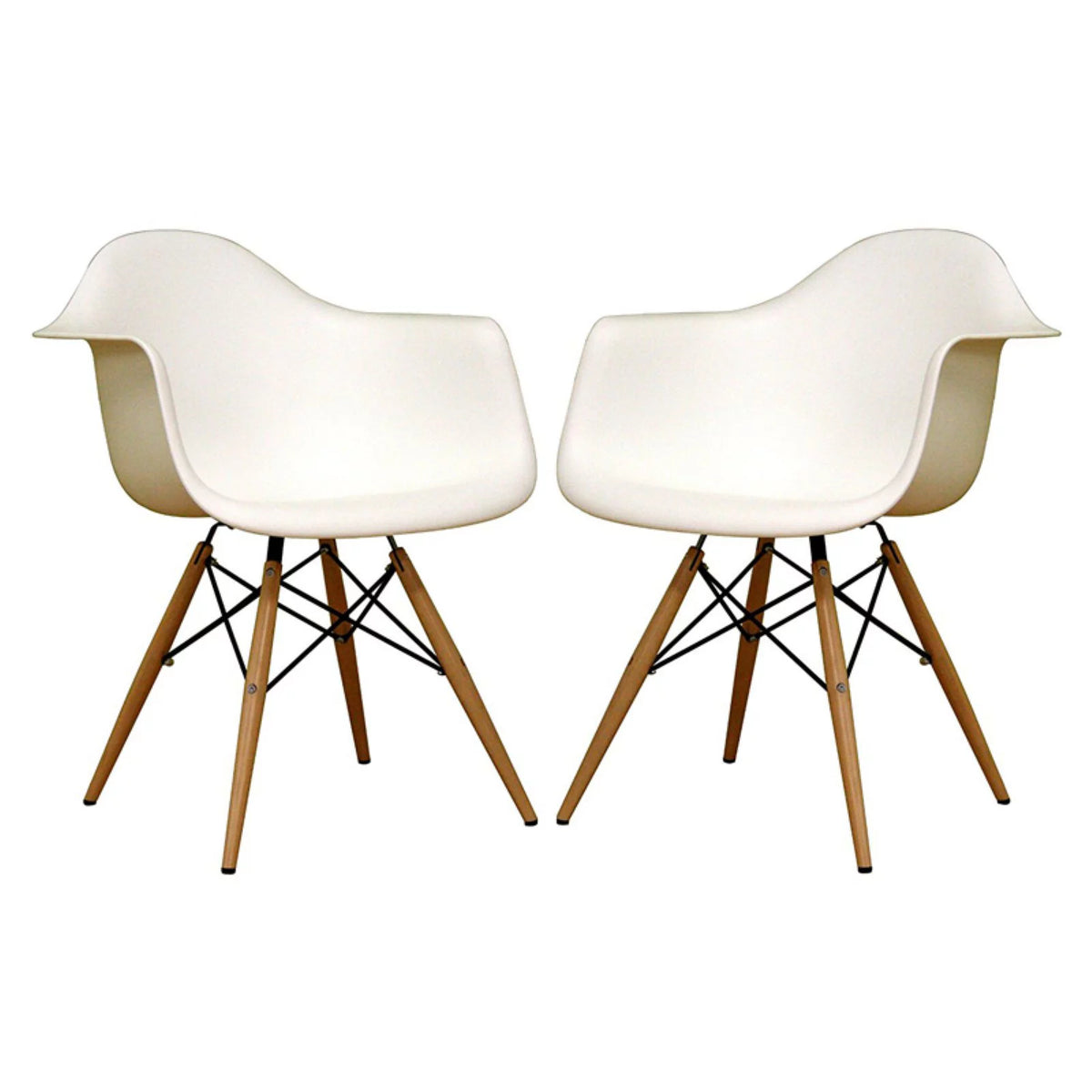 White Plastic and Beech Wood Armchair A498322