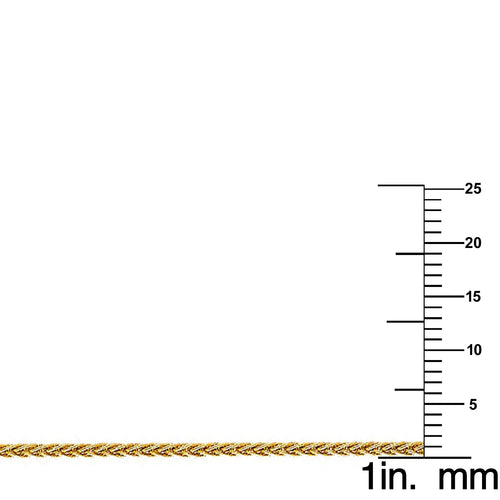 14K Yellow Gold 1.4-mm Matte-finish Wheat Chain S210