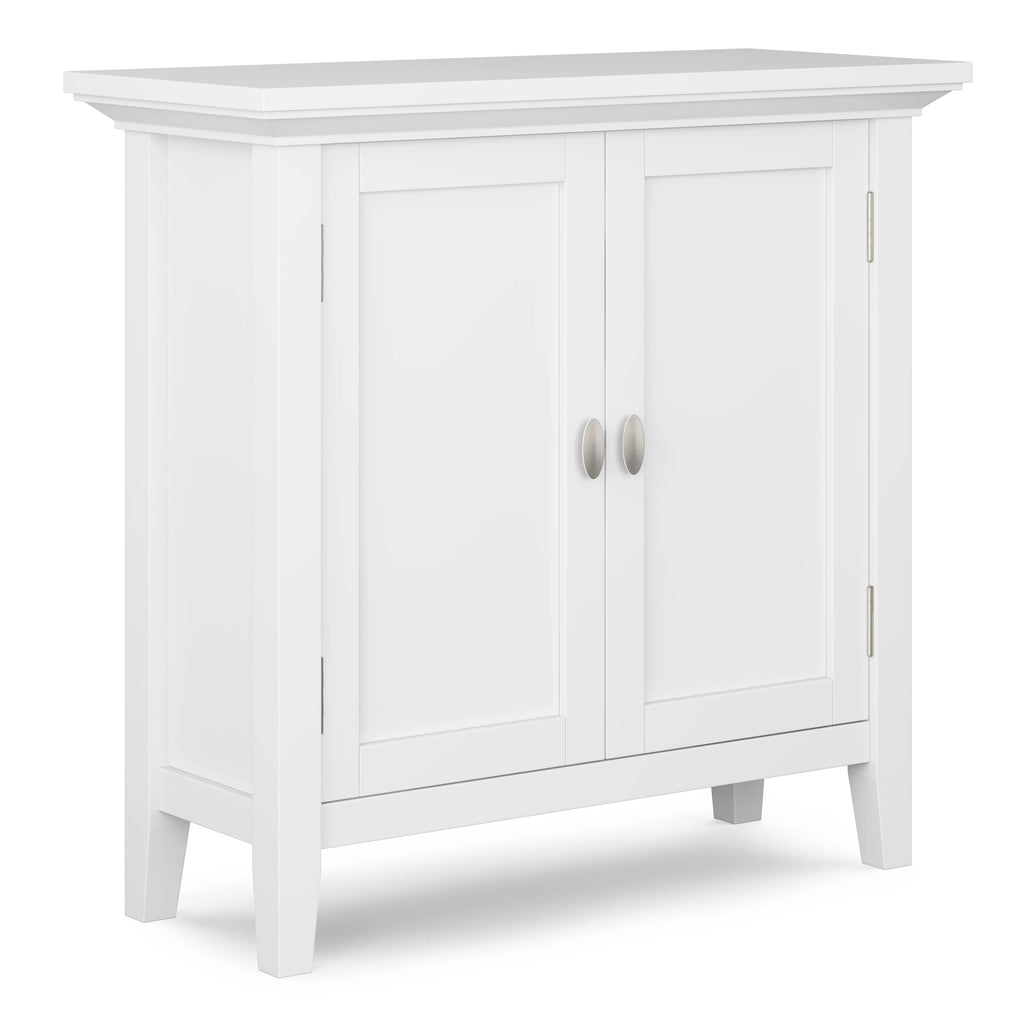 White 32 inch Solid Wood Storage Cabinet O487761
