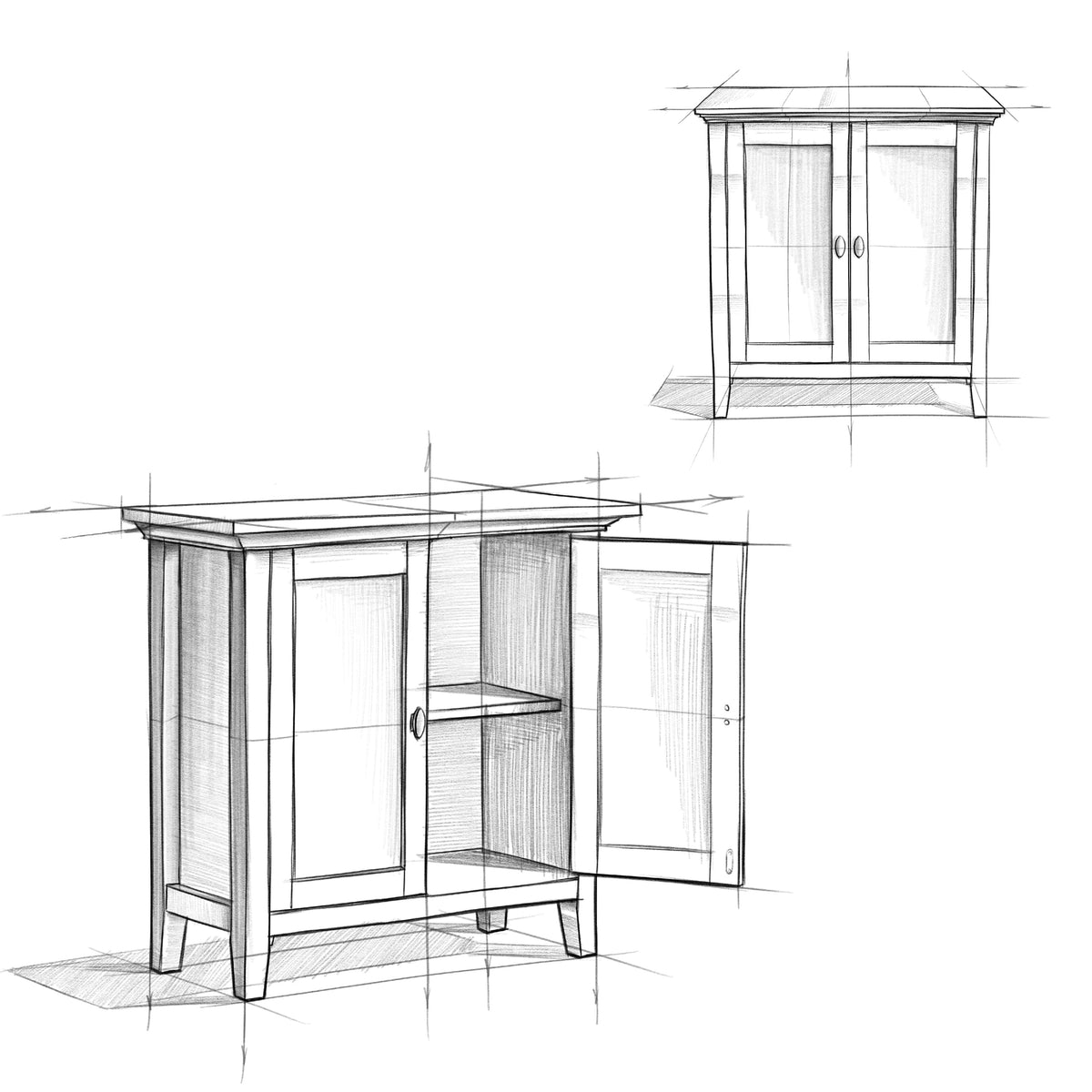 White 32 inch Solid Wood Storage Cabinet O487761