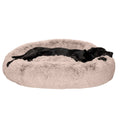 Taupe Jumbo Long Fur Donut Dog Bed C629