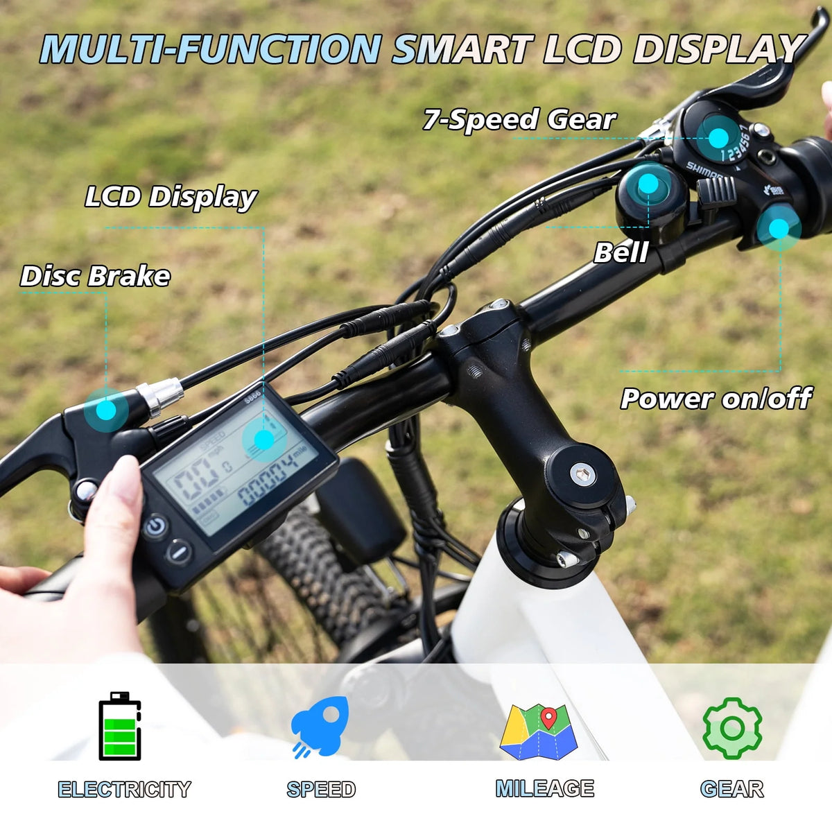 500W 26 Electric Bike 20MPH 36V 12Ah 7 Speed Y521