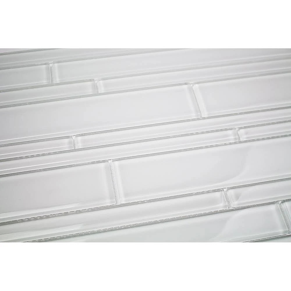 Spa Super White Tuscany Pattern Glass Tile O28071