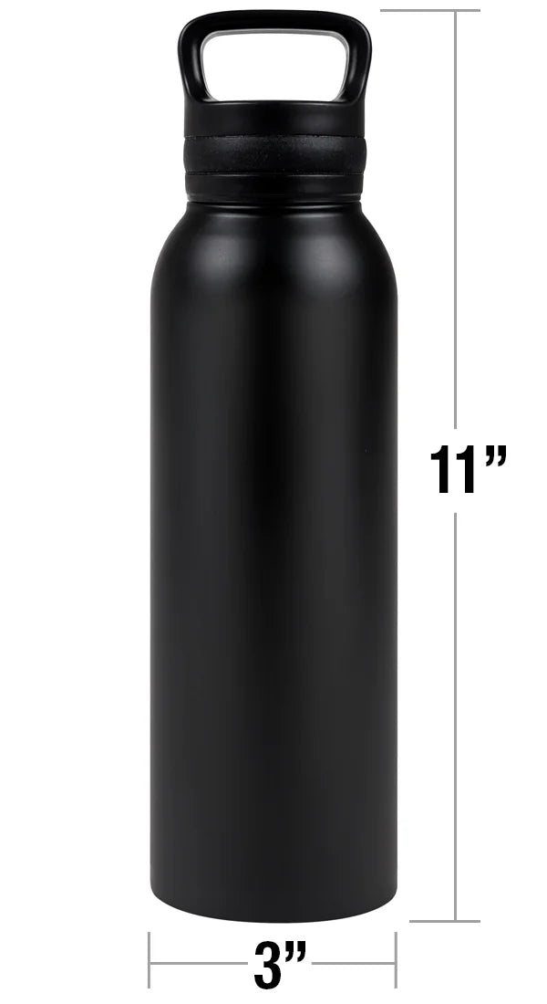 24 oz Vacuum Insulated Stainless Steel Canteen Water Bottle with Loop Cap O86856