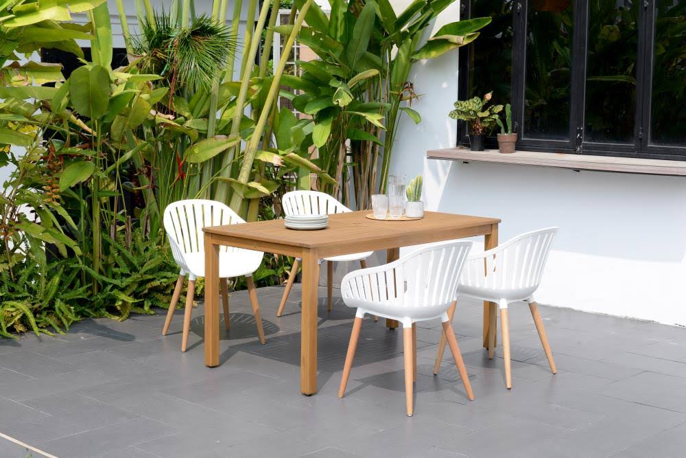 5-Piece Brown Frame Patio Set with Cotton X3182