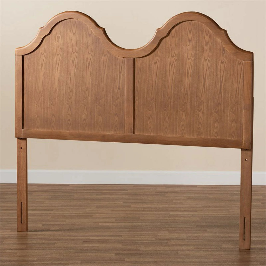 Ash Walnut Finished Wood King Size Arched Headboard B62637