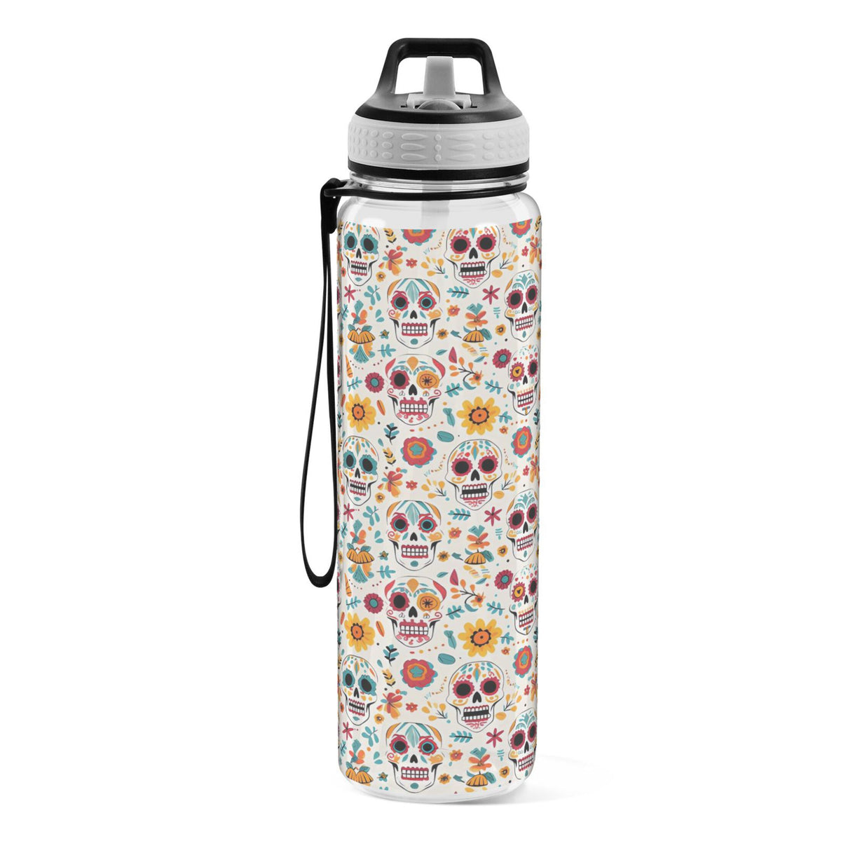 Skull Sunflowers Skeleton 32oz Tritan Leakproof Water Bottle G978