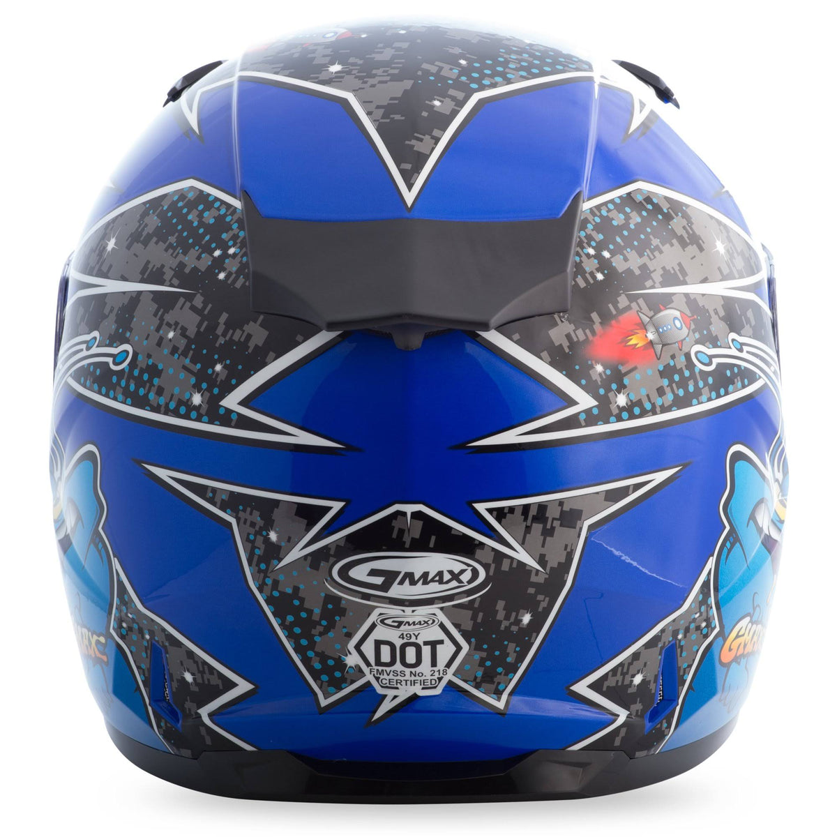 Full Face Alien Helmet Black/Blue N6639